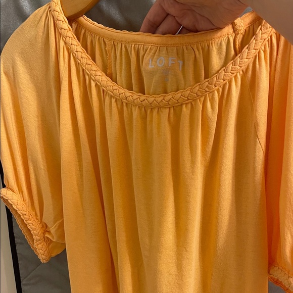 LOFT Tops - LOFT Women's Tangerine Blouse with Braided Trim